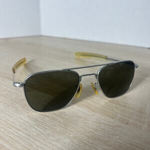 Randolph Engineering Aviator Sunglasses 5 1/2 Matte Chrome AF-52-20 READ DESC